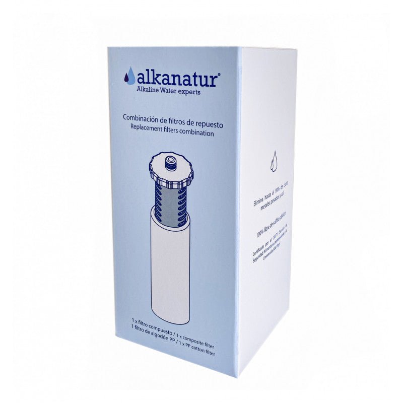 Replacement Filter for Shower Filter 2.0 with Borosilicate Glass Bottle bundle - alkanatur - Bundle - Alkanatur