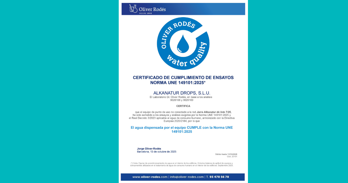 UNE Certified to the Highest Water Standards