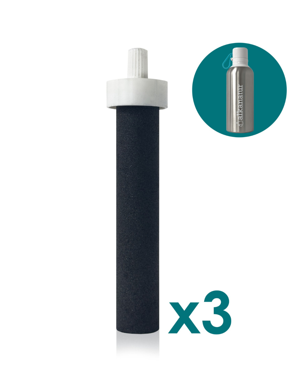 Pack of 3 Replacement Filters for Go Stainless Steel Filter Bottle