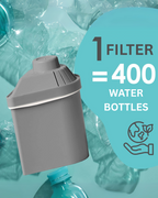 make the switch and enjoy purified water for 400 Liters and stop using plastic bottles