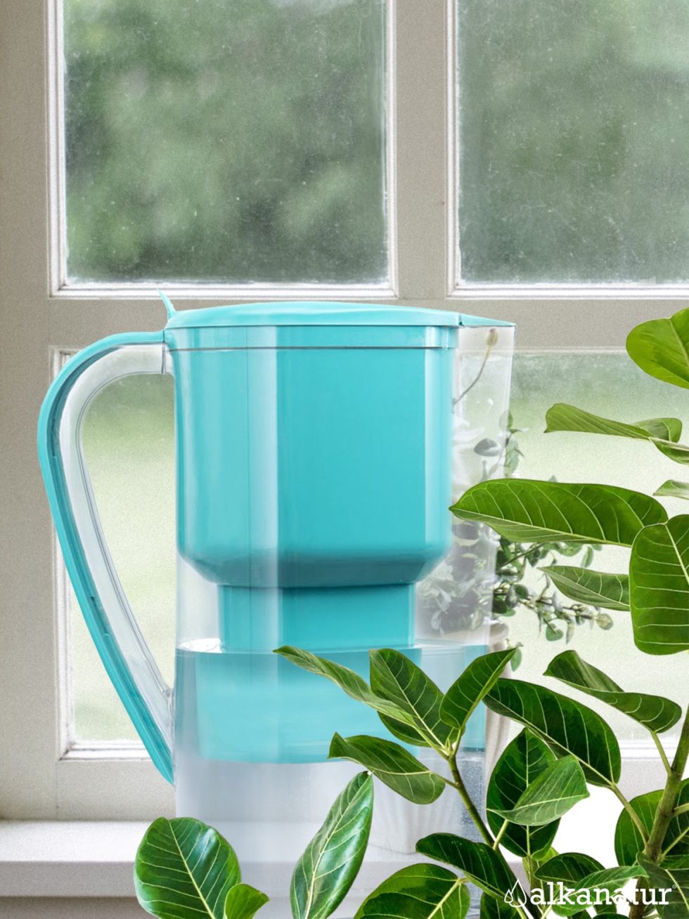 Alkanatur - Caraffa filtrante per Acqua Alcalina Certificata - ionizzatore  dell'Acqua salubre e Filtro, aumenta il pH - senza BPA : : Casa e  cucina