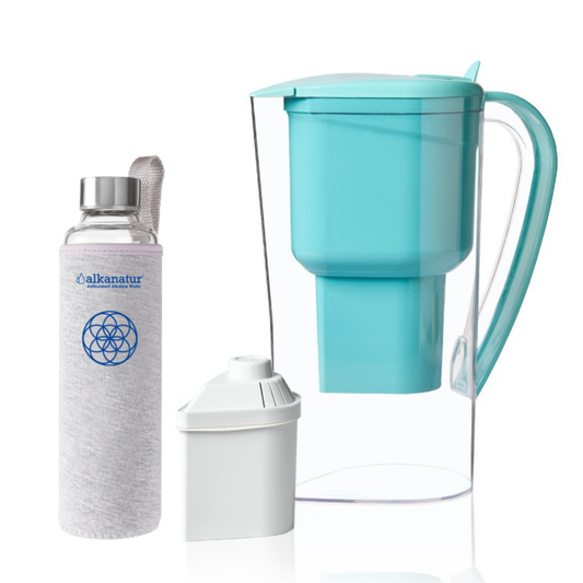 Alkanatur Pitcher with Borosilicate Glass Bottle bundle