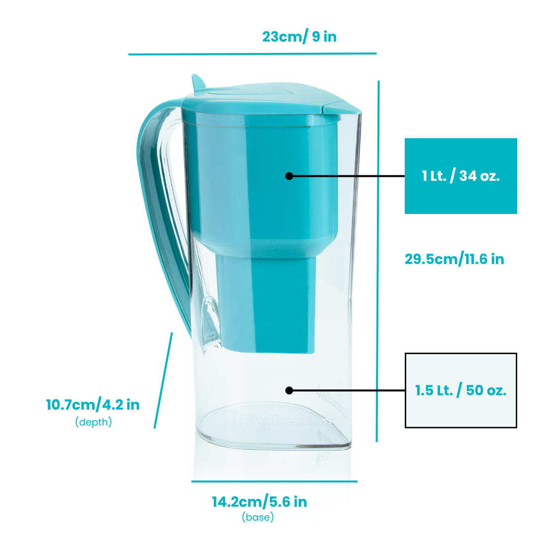 Ergonomic design, fits in the fridge, 1.4L capacity