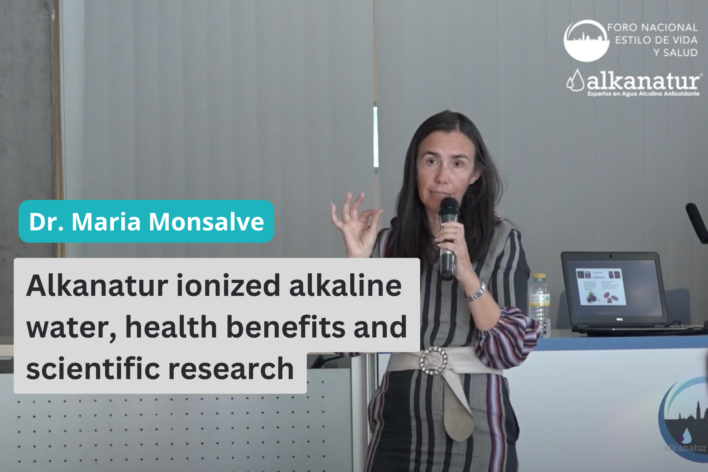 Load video: Alkanatur ionized alkaline water, health benefits - Dr. Maria Monsalve
