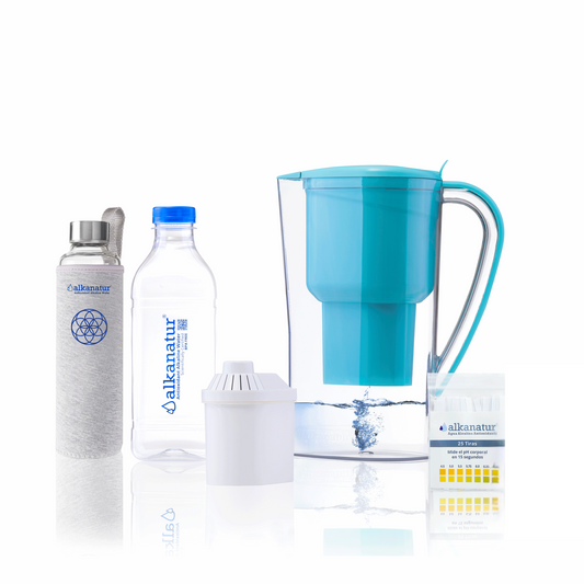 Alkanatur Drops Pitcher with Borosilicate Glass Bottle bundle